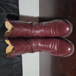 Justin Boots Men's Maroon Leather Boots